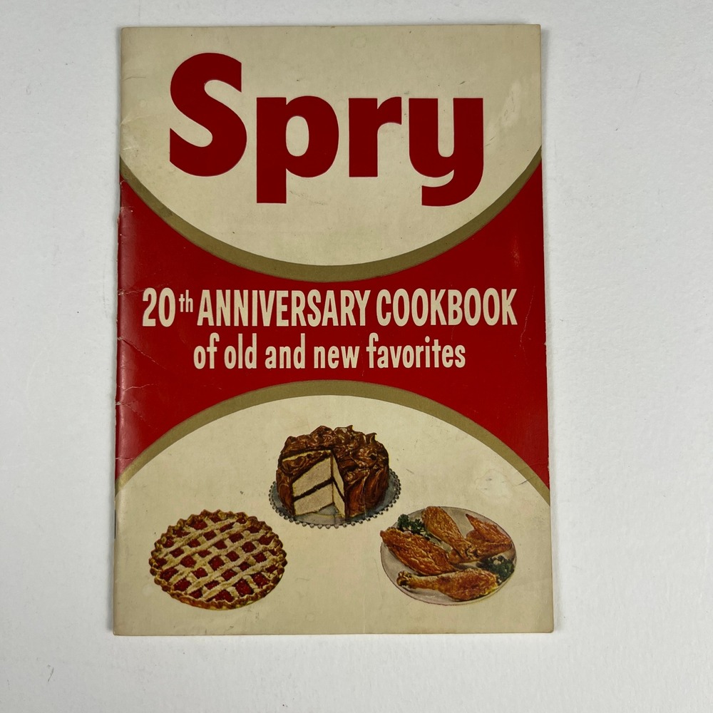 Spry 20th Anniversary Cookbook 1955 Lever Brothers Red Gold Vintage Ephemera